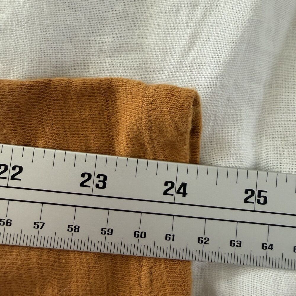 Techstyles Womens 1/4 Button Henley T-Shirt L Mustard Brown Casual Top - Picture 9 of 10